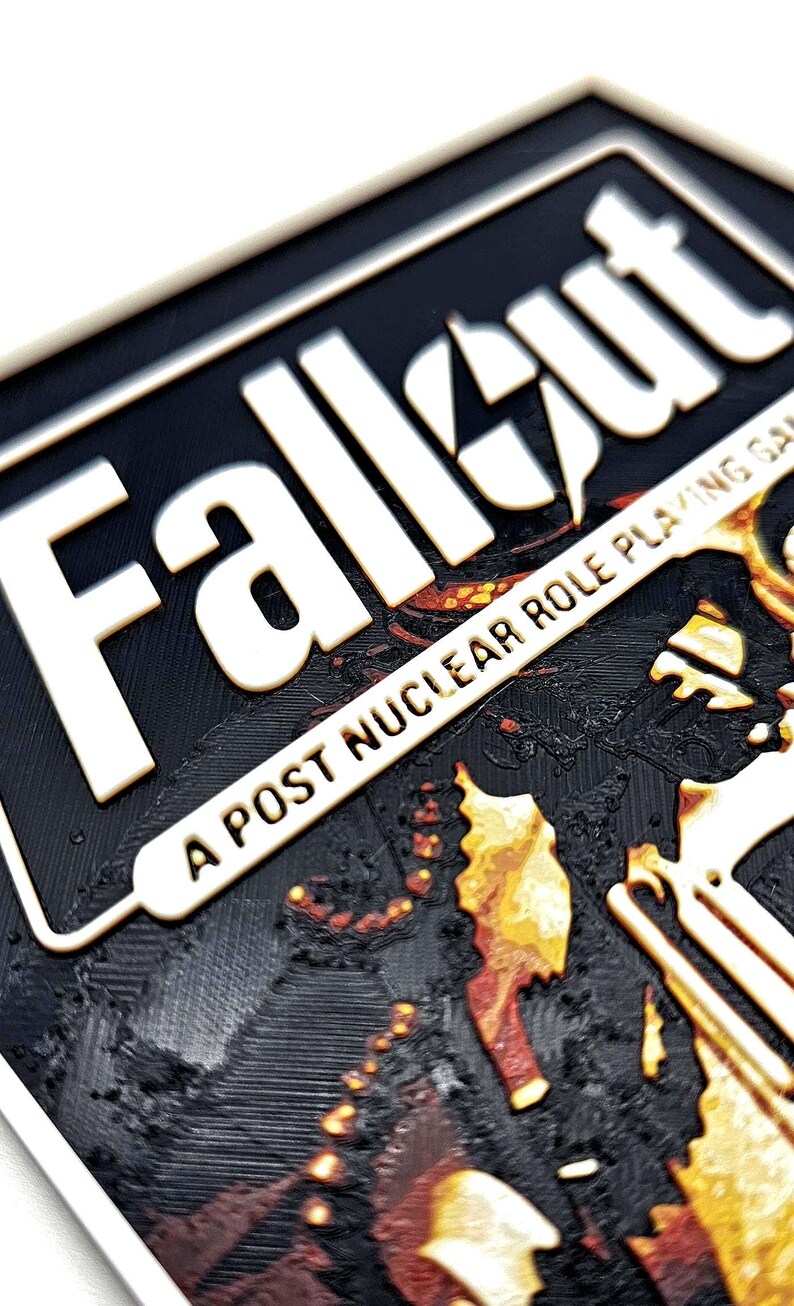 Fallout Lettering Fallout Video Game 3D Printed Poster - Etsy
