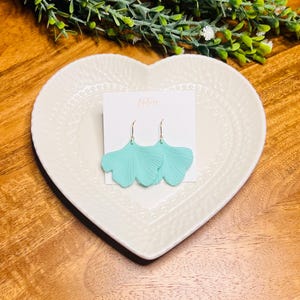 Mint Gingko Leaf Earrings