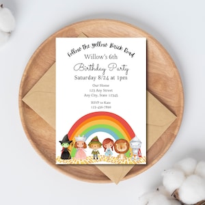 Invitación de cumpleaños del Mago de Oz / Invitación de Dorothy / DESCARGA INSTANTÁNEA