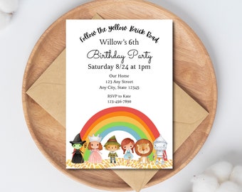 Wizard of Oz birthday Invitation| Dorothy Invitation| Instant DOWNLOAD