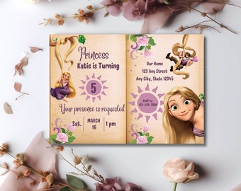 Rapunzel Geburtstagseinladung| Bearbeitbare Prinzessin Geburtstagseinladung | Sofort-DOWNLOAD