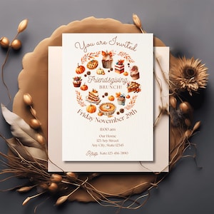 Thanksgiving Brunch Invitation: Editable Fall Party Invite (Digital Download)
