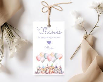 Cat watercolor gift tag| Cat party decor| Instant DOWNLOAD