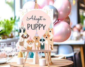 Quirky Dog Birthday PawtyTable Signs| Let’s Pawty Signs| Editable invitation| instant DOWNLOAD