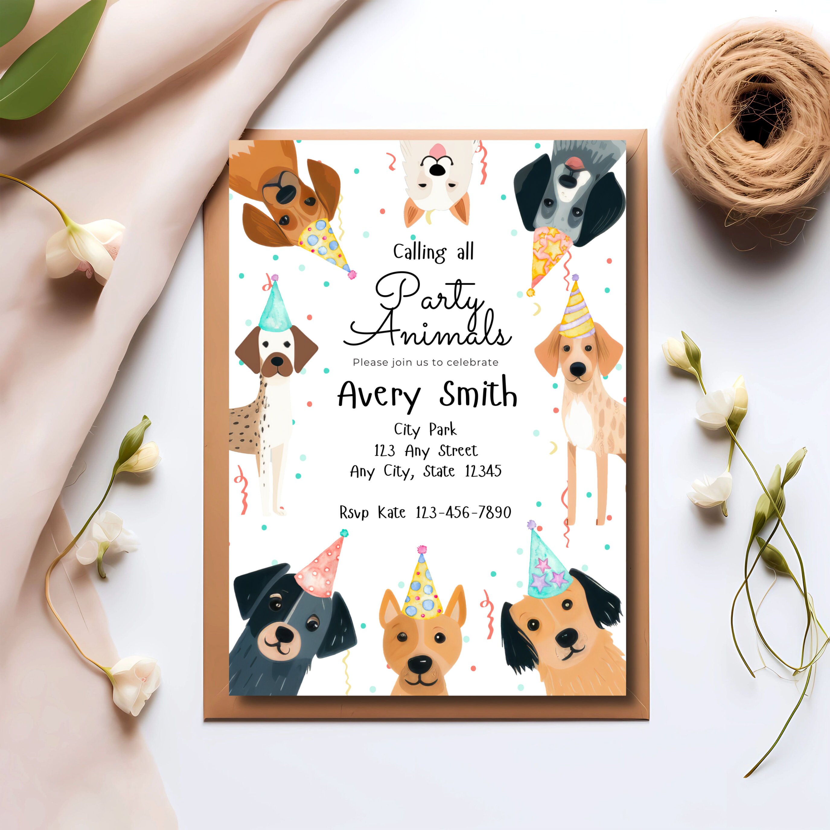 Dog Birthday Pawty Invitation | Editable Pet Party Invite (digital ...
