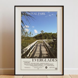 Poster di viaggio del Parco nazionale delle Everglades / Poster del parco nazionale / Stampa artistica minimalista / Arte murale vintage / Poster della Florida