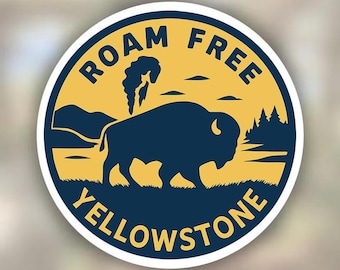Yellowstone Bison-klistermärke: Vinyldekal från vintage nationalpark