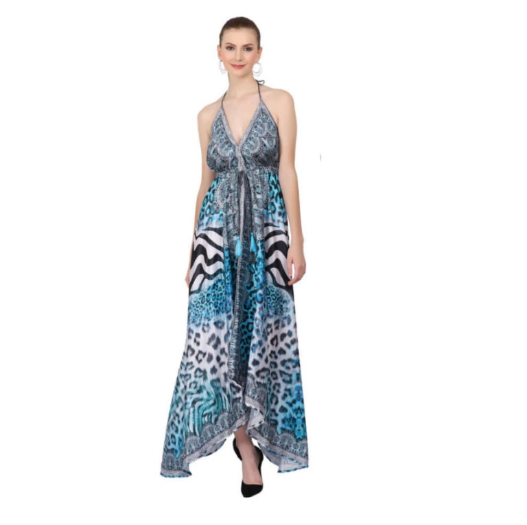 Women's Maxi High-low Halter Handkerchief Summer Beach Party Sun Dress -  Etsy