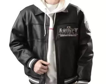 Men’s Avirex Classic King 75 Black Aviator Jacket – Premium Leather, King 75 Patch, Rib-Knit Trim