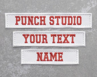 Personalised Military Tactical Nametapes Embroidery Patch, White Bold