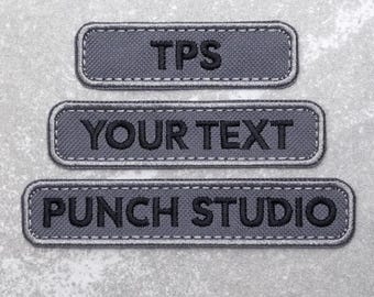Custom Nametapes Military Embroidery Patch, Grey Rounded Corners