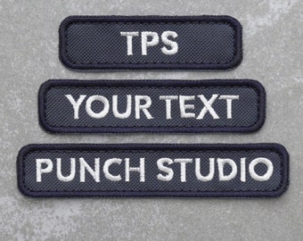 Custom Nametapes Military Embroidery Patch, Navy Blue Rounded Corners