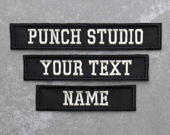 Personalised Military Tactical Nametapes Embroidery Patch, Black Bold