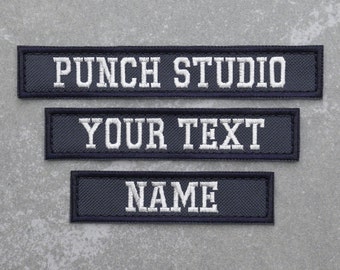 Personalised Military Tactical Nametapes Embroidery Patch, Navy Bold