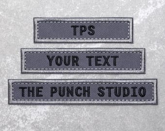 Custom Nametapes Military Embroidery Patch, Grey Fabric