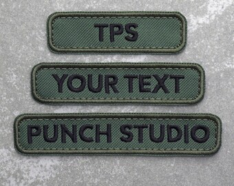 Custom Nametapes Military Embroidery Patch, Green Rounded Corners