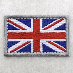 UK Flag Iron On Patch Union Jack Black Flag Iron-On Or Sew-On Patch Badge - Novelty Embroidery Patch, Free UK Post Union Jack Patch Black - Foto 5