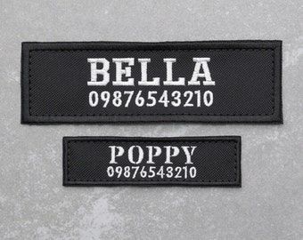 Personalised Custom Name Patch for Military Tactical Dog Harness, Black