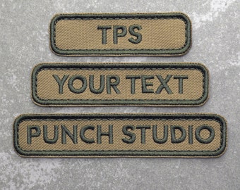 Custom Nametapes Military Embroidery Patch, Light Brown Rounded Corners