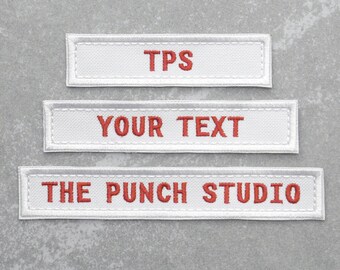 Custom Nametapes Military Embroidery Patch, White Fabric