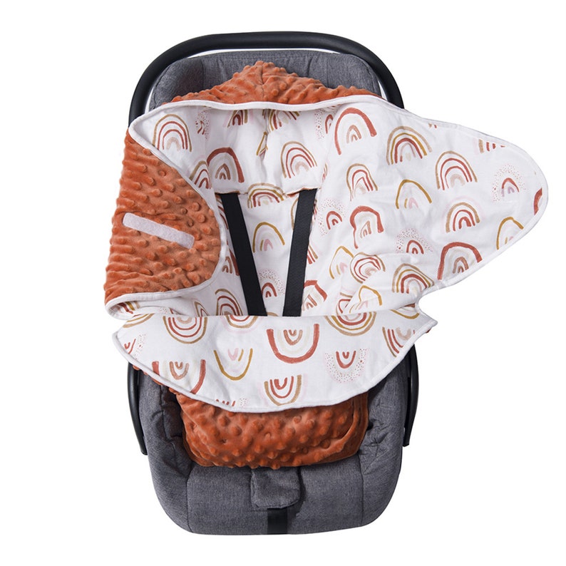 Baby Car Seat Blanket Reversible Wrap Swaddle Plush Soft Double Sided