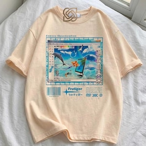 Frutiger Aero Tシャツ — かわいいY2KカラフルグラフィックTシャツ — 美的グランジ原宿トップス — レトロポップカルチャー2000年代ストリートウェアレディースシャツ