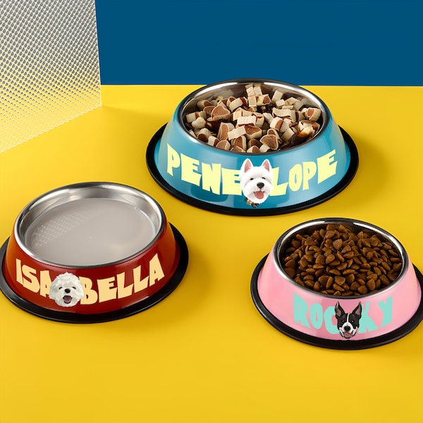 Personalized Stainless Steel Pet Bowl: Custom Dog & Cat Gifts