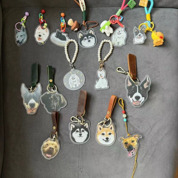 Cat Picture Keychains,Custom Dog Photo Keychain,photo keyring,Custom Acrylic Keychain, Face Keychain,Birthday Gift,custom keyring set