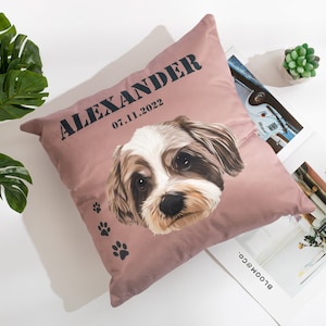 Custom Pet Photo Pillow: Personalized Cat & Dog Portrait Pillow