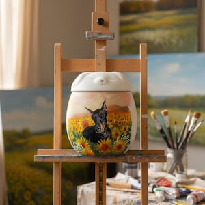 Hand-Painted Custom Dog Urn: Pet Portrait Memorial Art 4.9 (196) By KvYShopByNankai Made by KvYShopByNankai Shop owned by Nankai 2 years on Etsy