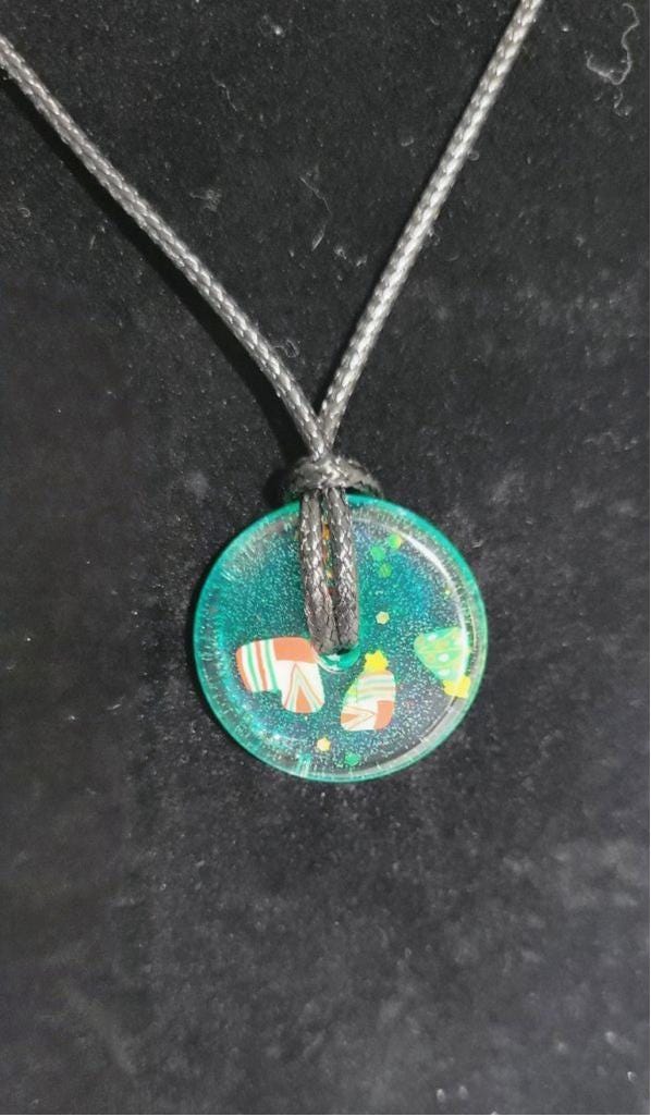 Hand crafted Christmas resin necklace - Thumbnail 2