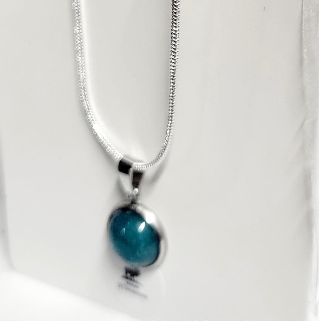 Natural Adventurine Crystal Pendant Sterling Silver Necklace - Thumbnail 3