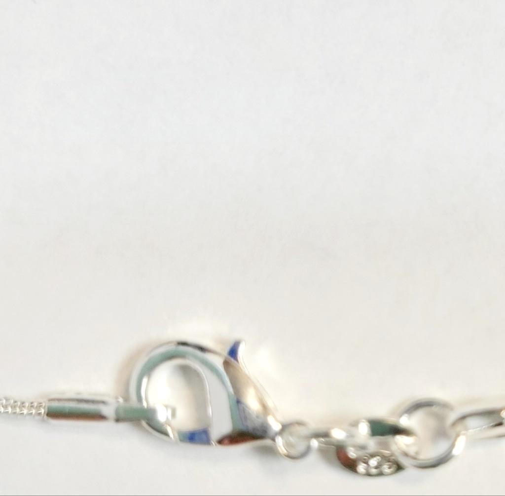 Dark blue crystal rhinestone 925 stamped sterling silver necklace - Thumbnail 5