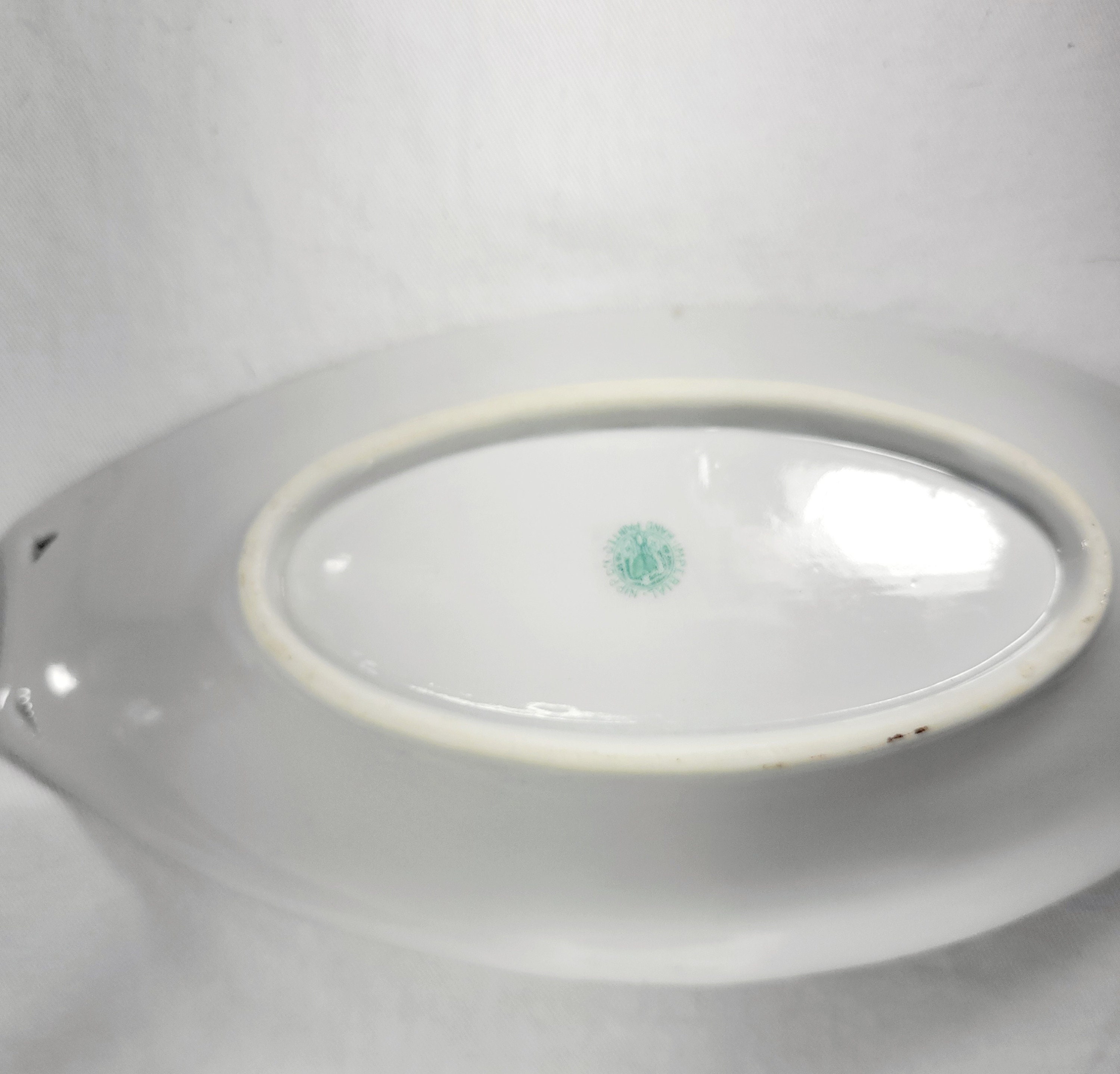 Antique Nippon handpainted floral porcelain relish dish - Thumbnail 5