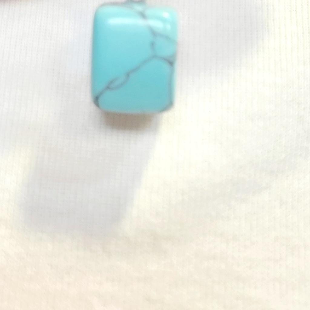 Natural Amazonite Crystal Cube Pendant Necklace - Thumbnail 4