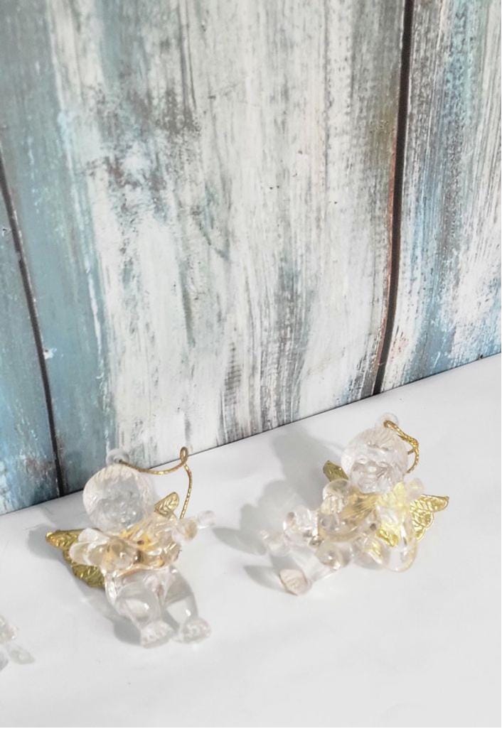 Vintage acrylic cherub angel ornaments - Thumbnail 3