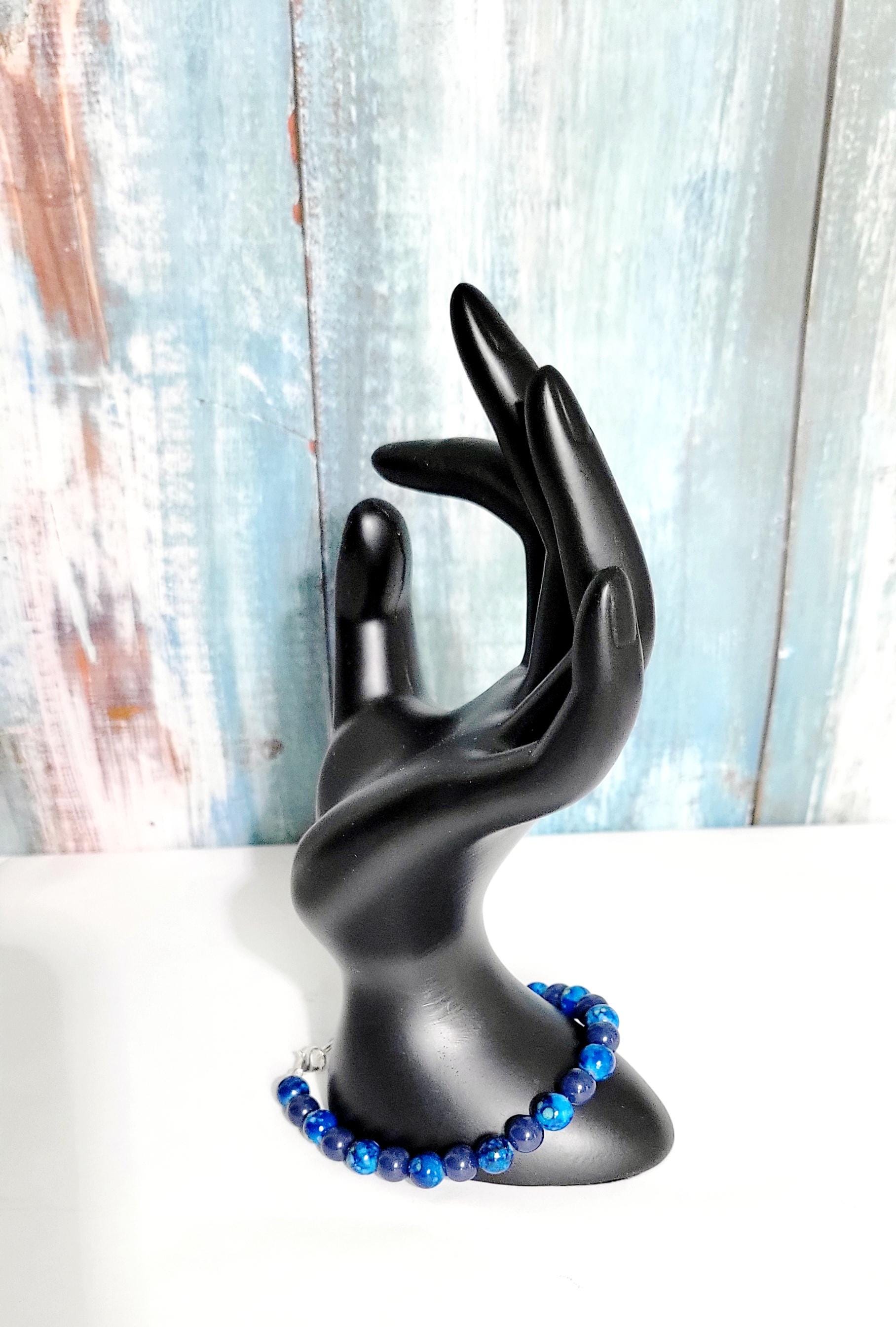 Hand crafted acrylic and glass beaded bracelet - Thumbnail 6
