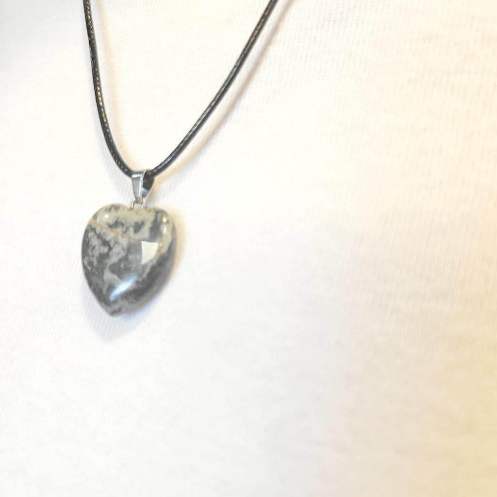 Natural Brown Jasper Crystal Heart-Shaped Pendant Necklace - Thumbnail 4