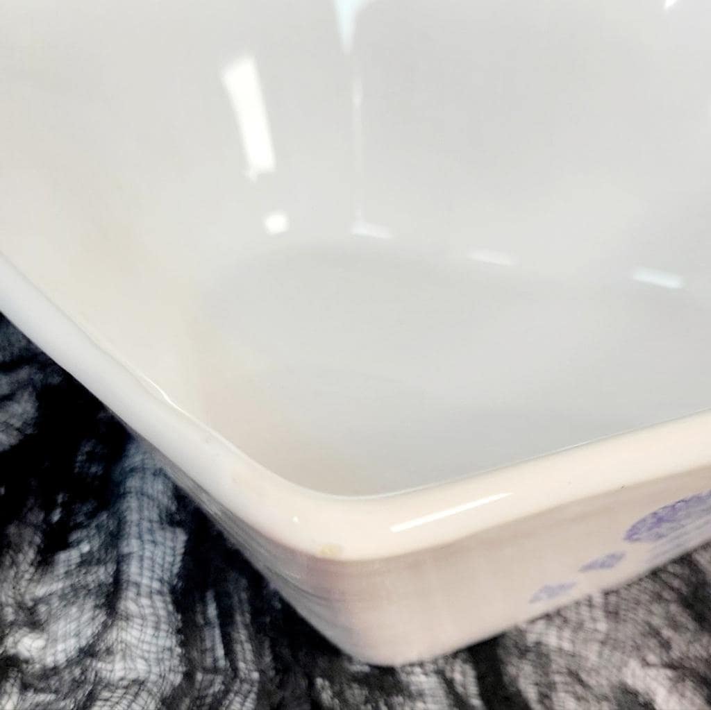 Rare Vintage Corningware "Blue Hearts" heart shaped ceramic baking dish - Thumbnail 3