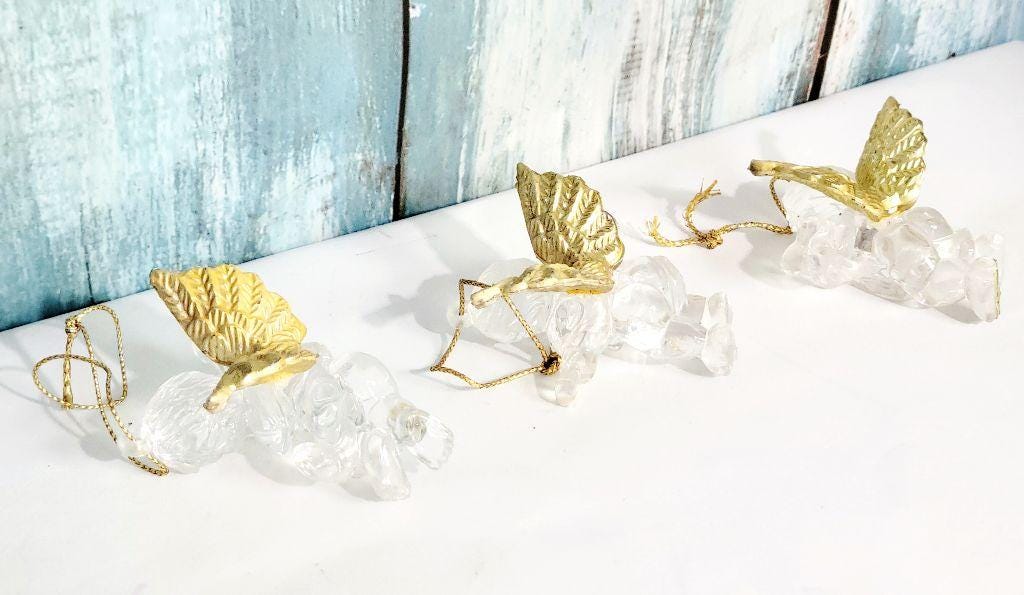Vintage acrylic cherub angel ornaments - Thumbnail 5