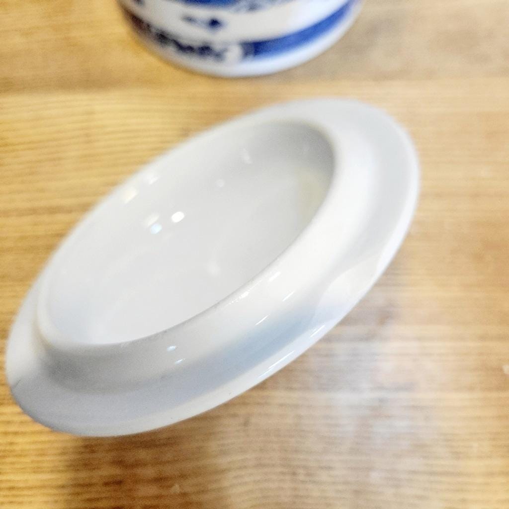 Antique Blue and White Ceramic Jingdezhen Tea Mug with Lid - Thumbnail 6