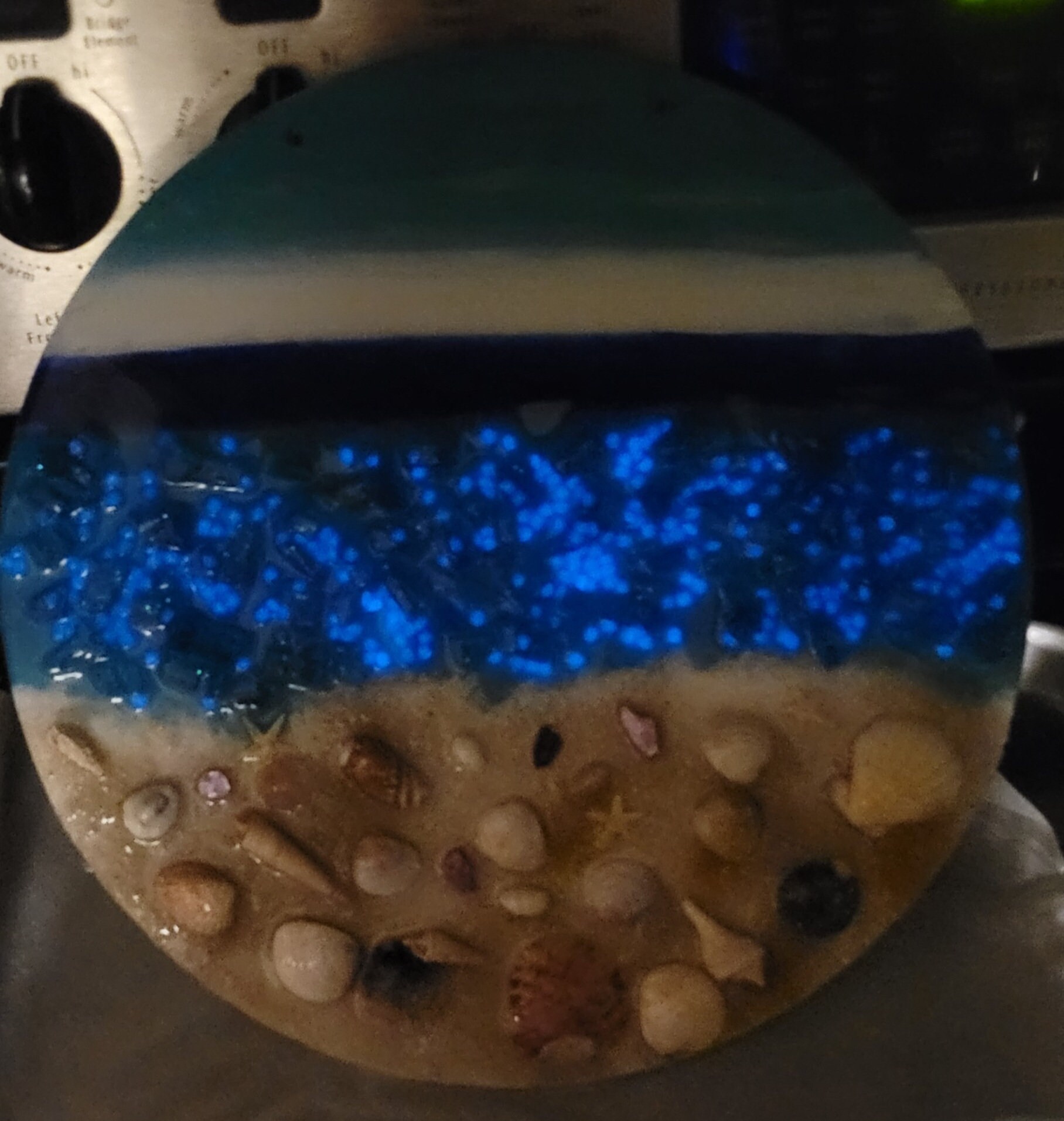 Handmade 12" resin beach nautical coastal wall art - Thumbnail 2