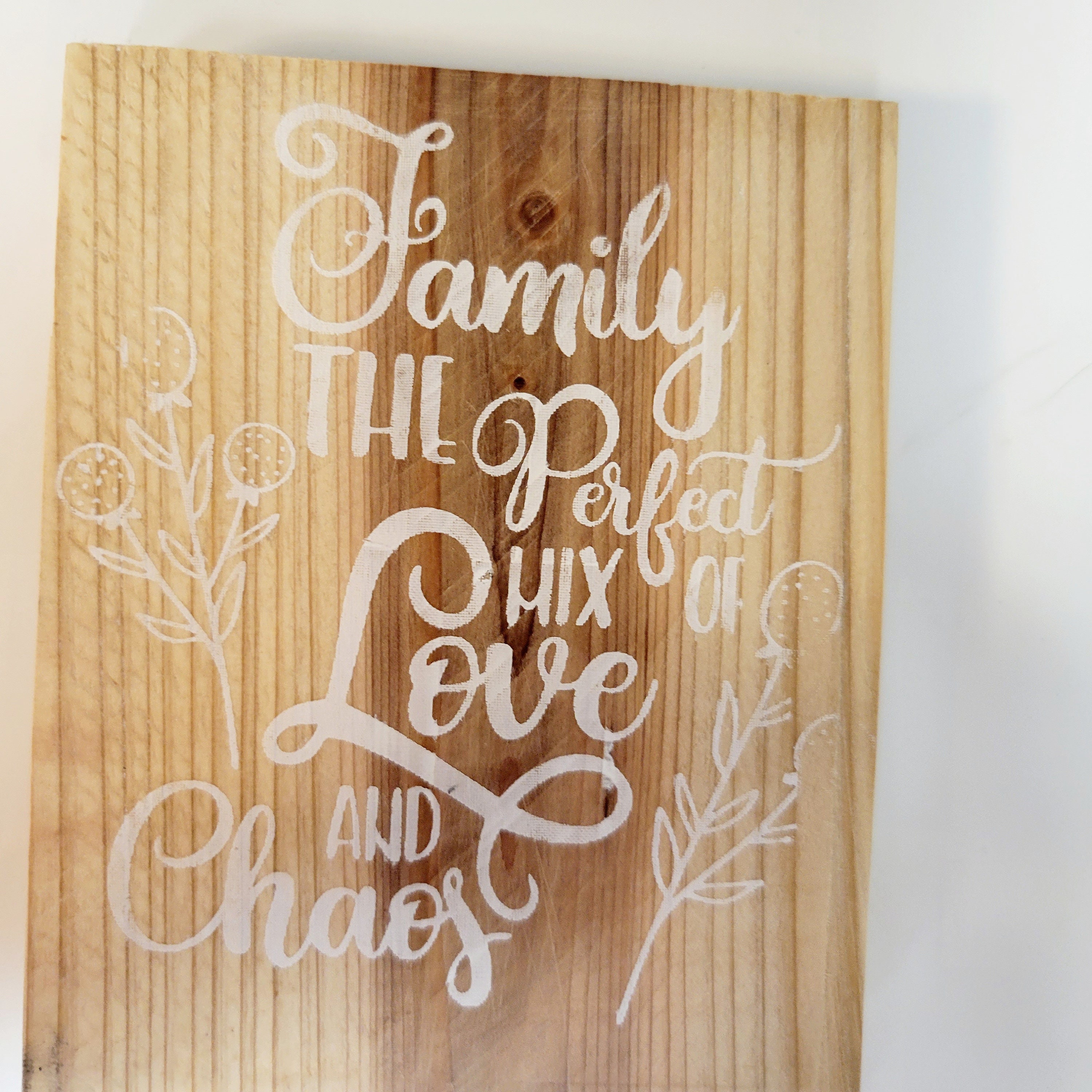 Family the perfect mix of love and chaos table art wall hanging rustic farmhouse - Thumbnail 3