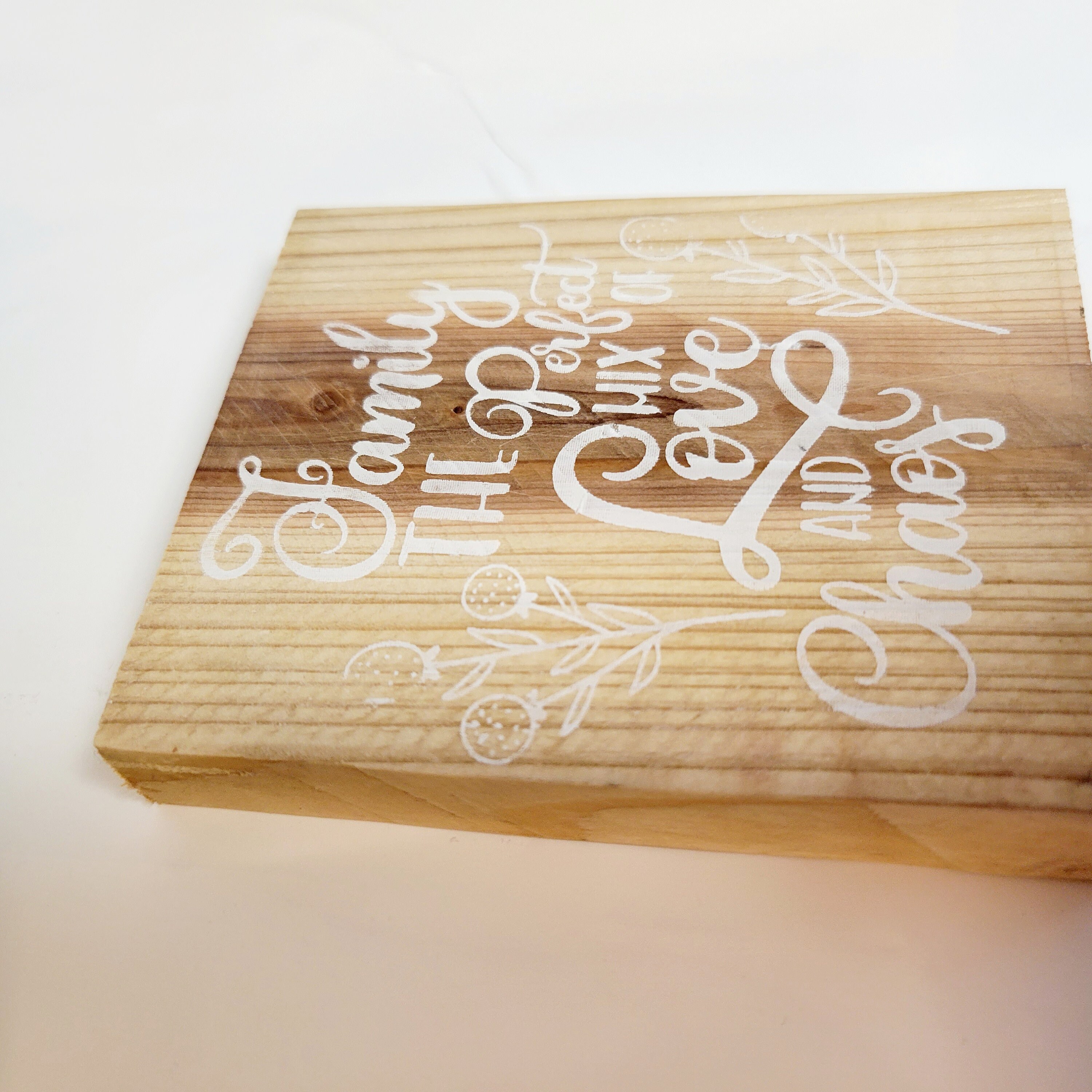 Family the perfect mix of love and chaos table art wall hanging rustic farmhouse - Thumbnail 4