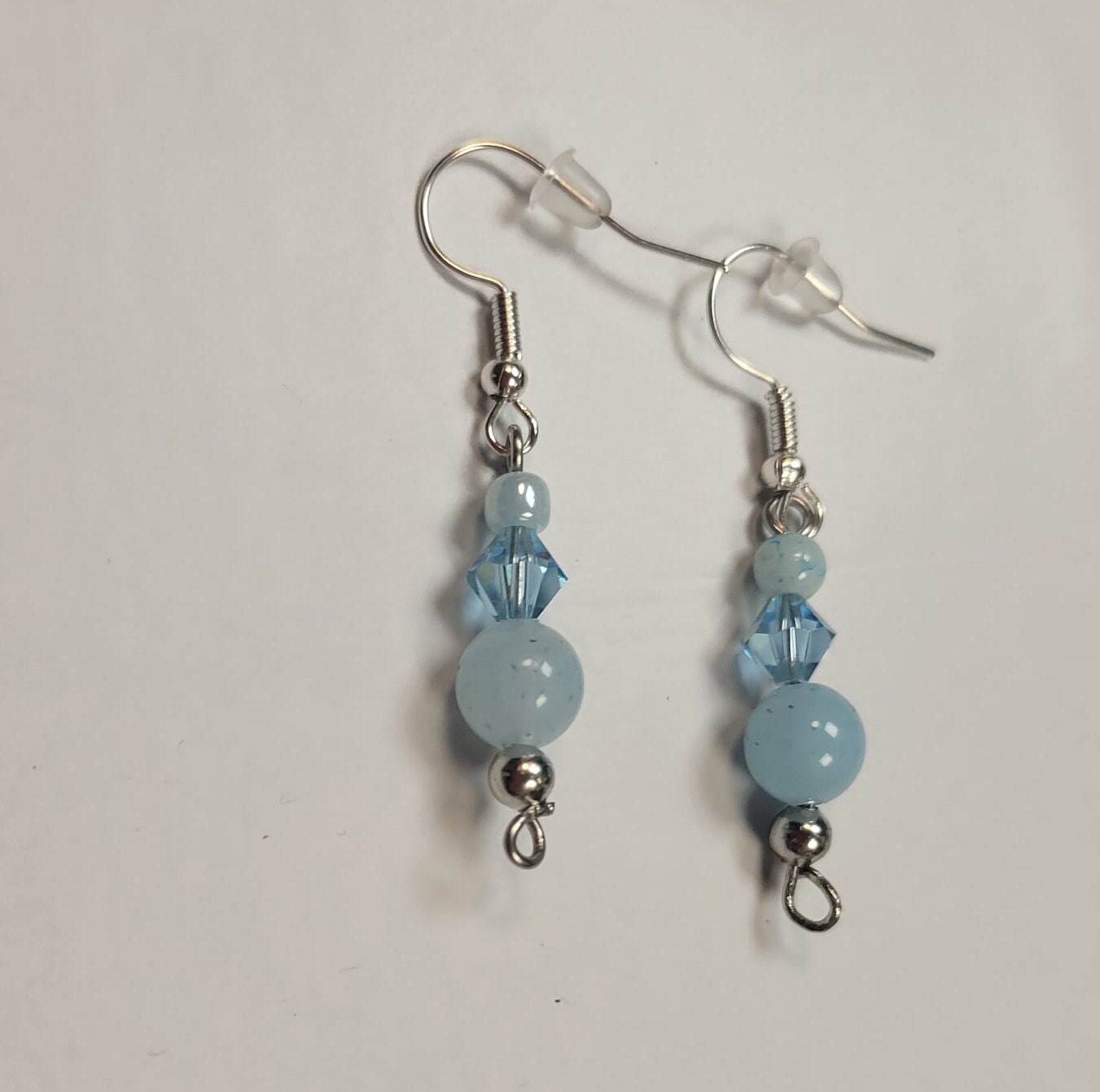 Glass bead hook drop pierced earrings - Thumbnail 3