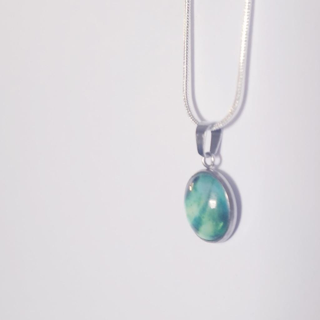 925 Sterling Silver nebula galaxy necklace - Thumbnail 2