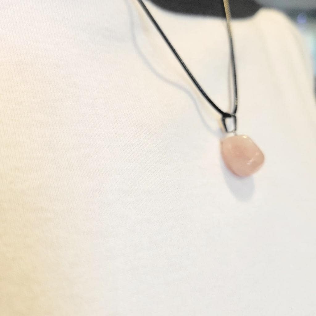 Natural Rose Quartz Crystal Pendant Necklace - Thumbnail 2