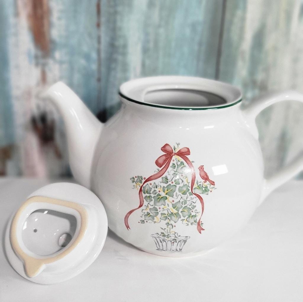Vintage Corelle Coordinates 1999 Callaway Holiday Christmas teapot - Thumbnail 7