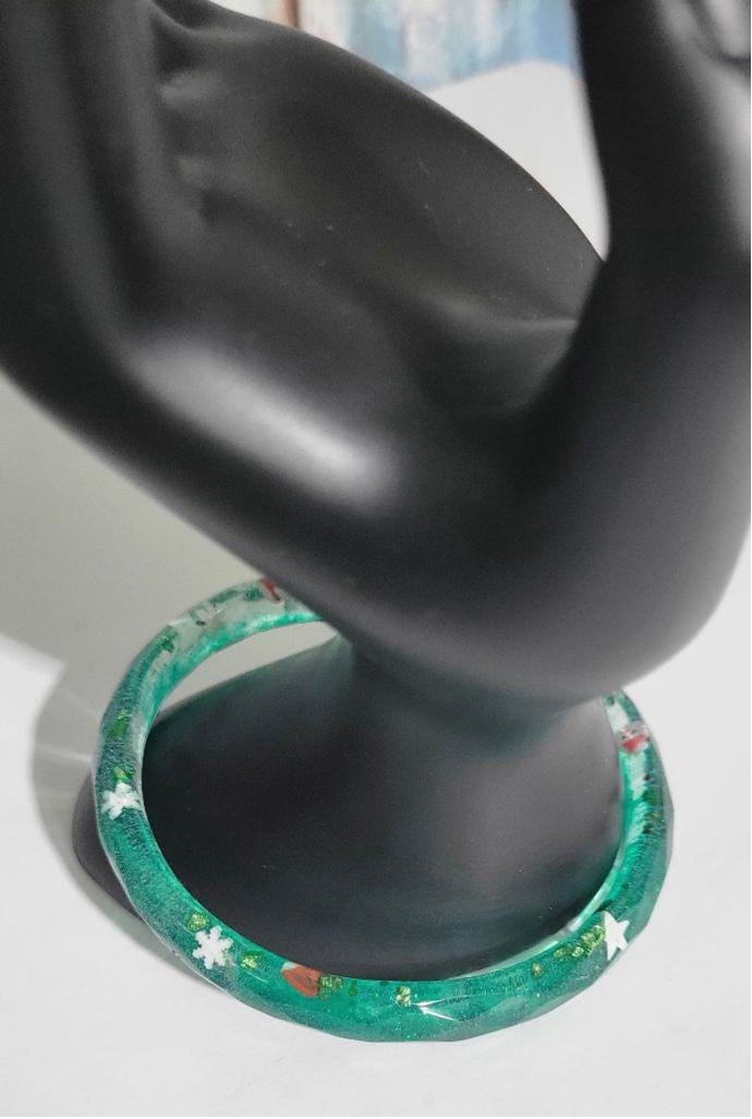 Handcrafted Christmas themed resin bracelet - Thumbnail 2