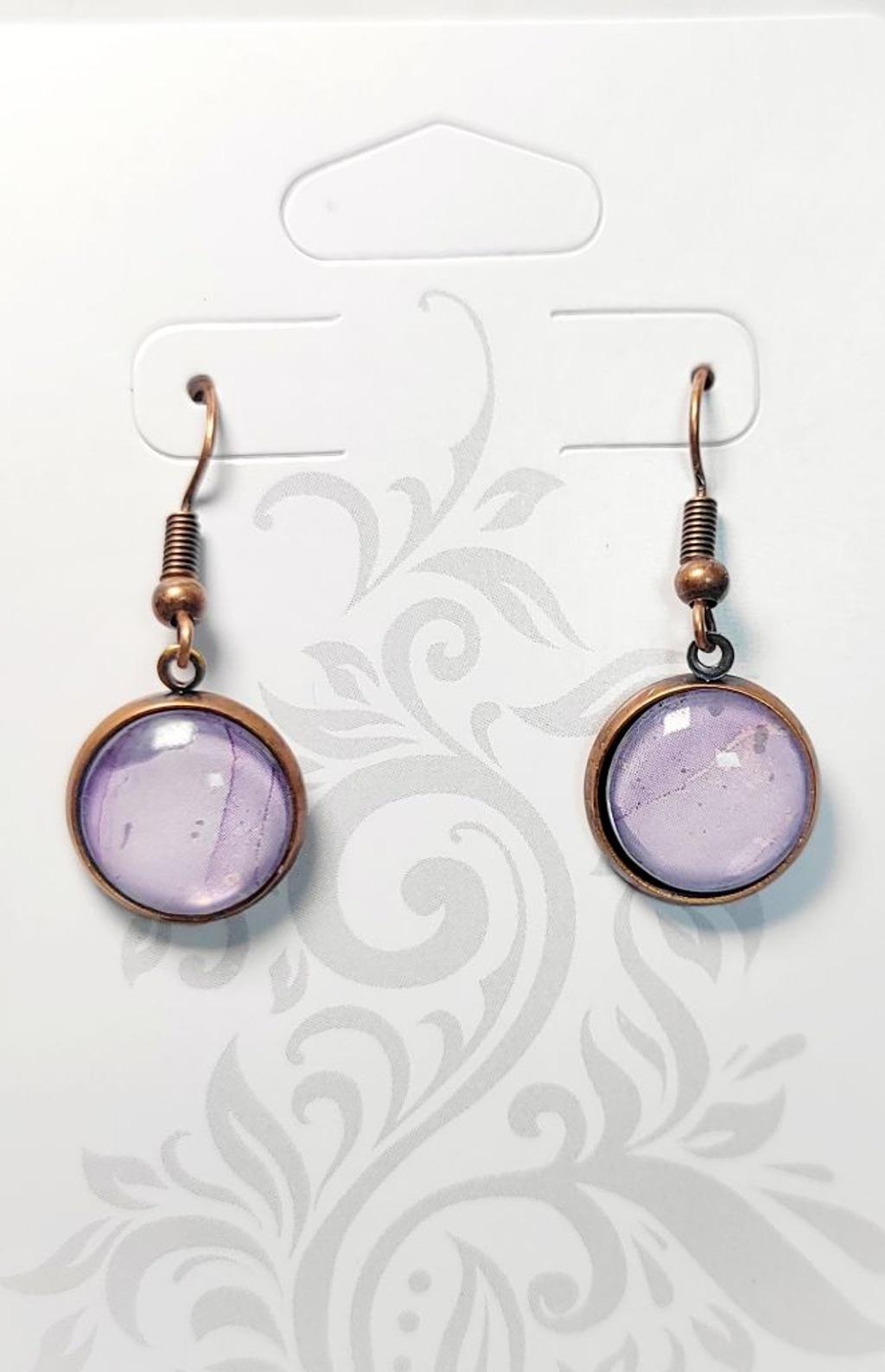 Artisanal marbled dangle drop earrings - Thumbnail 2